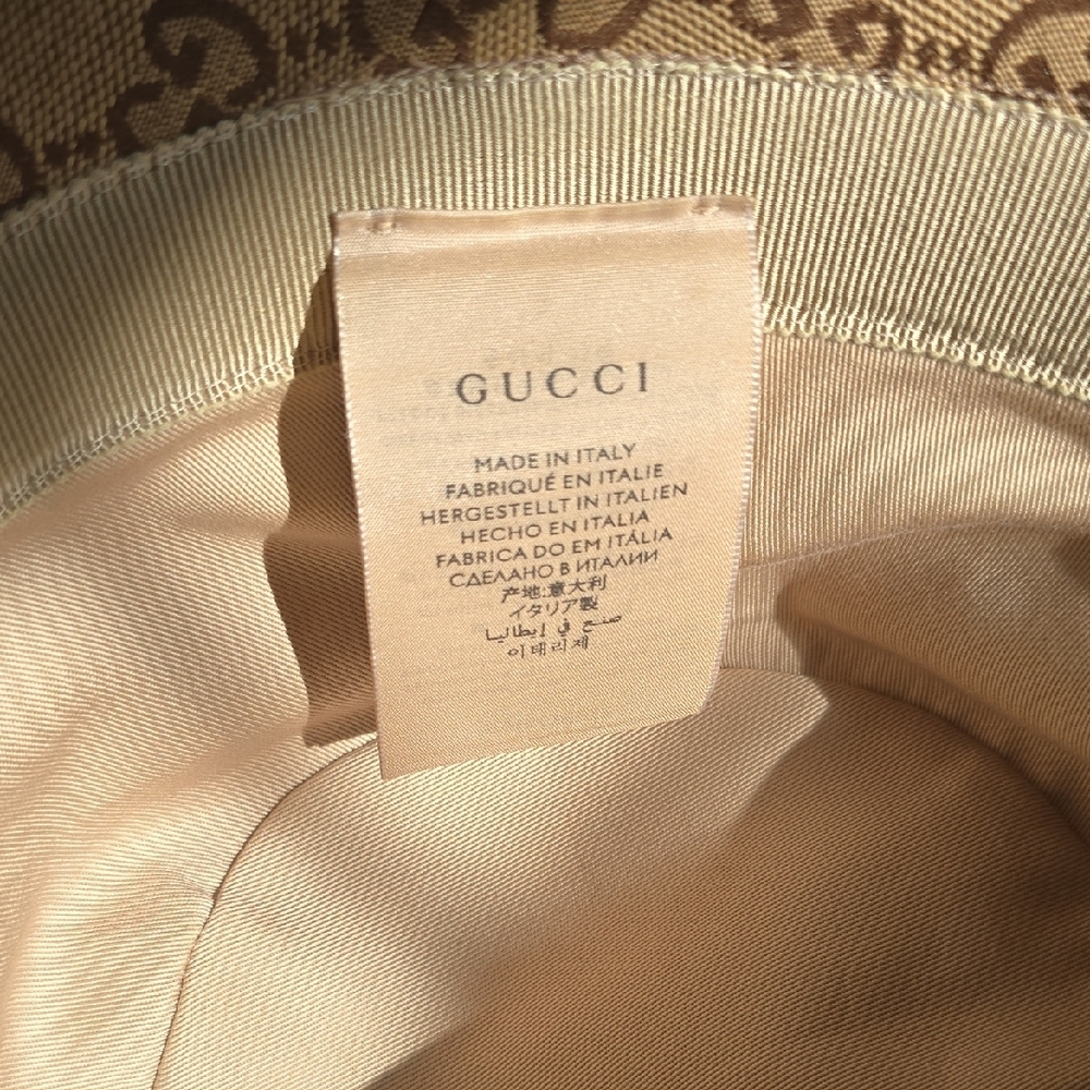 Gucci Beige Brown GG Canvas Bucket Hat XL - Picture 2 of 7